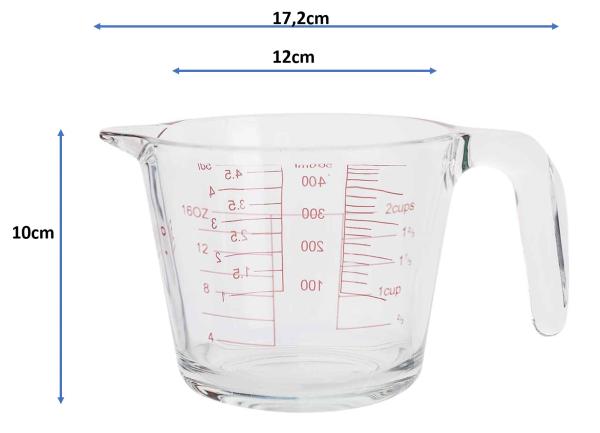 Messbecher bis 500ml aus hitzebeständigem Glas